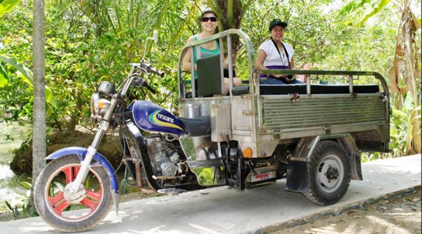 Enjoy a ride on a Xe Loi in the Mekong Delta