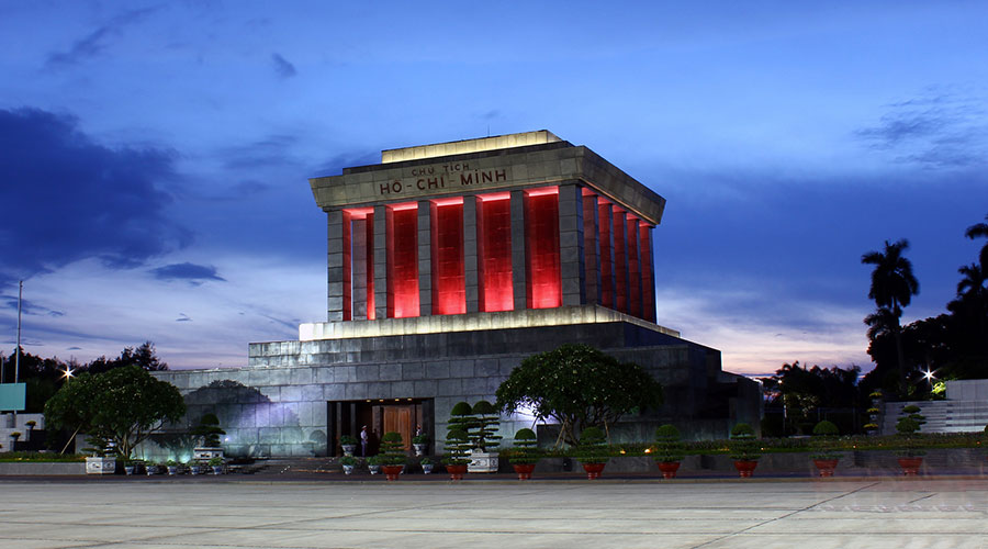 Ho Chi Minh’s Mausoleum at night